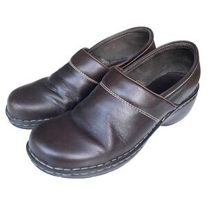 Josef Seibel Clogs Womens 7 7.5 Euro 38 Brown Shoes Slip On Leather Joseph